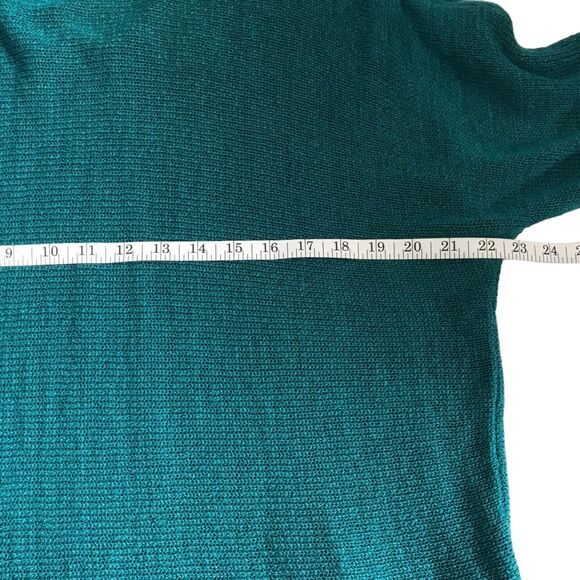 Chicos Top Size 2 (12-14) Green Crossback Pullover 3/4 Sleeve Knit Sweater - Picture 10 of 11